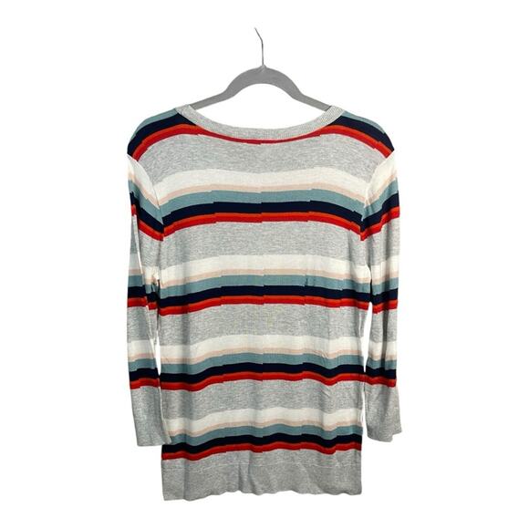 Halogen Multi Colored Striped 3/4 Length Sleeve Sweater Size‎ L NWT - Picture 4 of 8